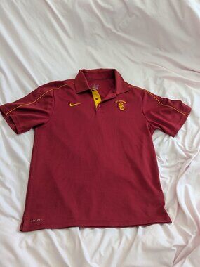 Nike Maroon USC Trojans Polo Shirt Size S